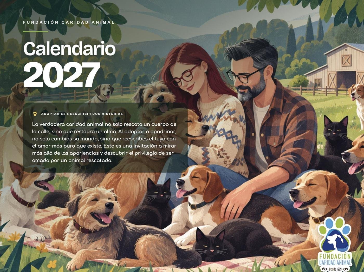 Portada del Calendario Fundación Caridad Animal 2027